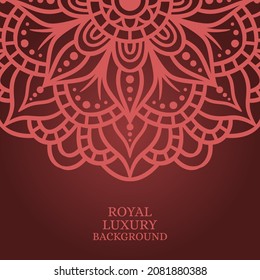 Mandala round ornament background template. Royal luxury background