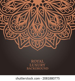 Mandala round ornament background template. Royal luxury background