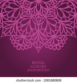 Plantilla de fondo de ornamento redondo de Mandala. Fondo de lujo real