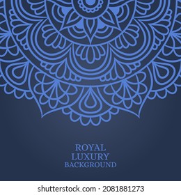 Plantilla de fondo de ornamento redondo de Mandala. Fondo de lujo real