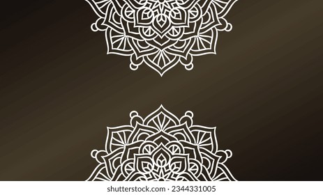 Plantilla de fondo de ornamento redondo de Mandala. Mandala decorativa