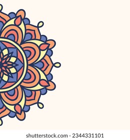 Mandala round ornament background template. Decorative Mandala