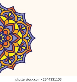 Plantilla de fondo de ornamento redondo de Mandala. Mandala decorativa
