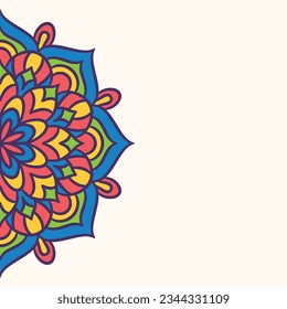 Mandala round ornament background template. Decorative Mandala