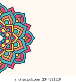 Plantilla de fondo de ornamento redondo de Mandala. Mandala decorativa