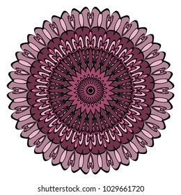 mandala round ornament design for greeting card, invitation. vector illustration