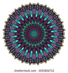 mandala round ornament design for greeting card, invitation. vector illustration