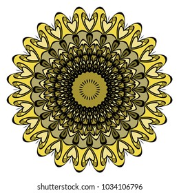 mandala round ornament design for greeting card, invitation. vector illustration