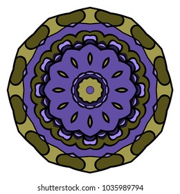 mandala round ornament design for greeting card, invitation. vector illustration