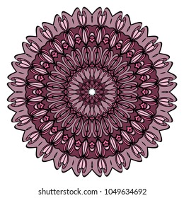 mandala round ornament design for greeting card, invitation. vector illustration
