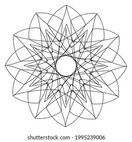Mandala, round ornament. Element for design, logo, business cards. Vector isolated.