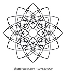 Mandala, round ornament. Element for design, logo, business cards. Vector isolated.