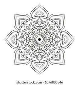 Mandala. Round ornament floral pattern. Decorative element. Oriental motif. 