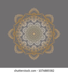 Mandala. Round ornament floral pattern. Decorative element. Oriental motif. 