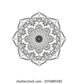 Mandala. Round ornament floral pattern. Decorative element. Oriental motif. 