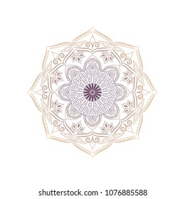 Mandala. Round ornament floral pattern. Decorative element. Oriental motif. 