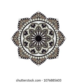 Mandala. Round ornament floral pattern. Decorative element. Oriental motif. 