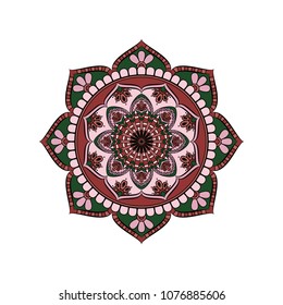 Mandala. Round ornament floral pattern. Decorative element. Oriental motif. 