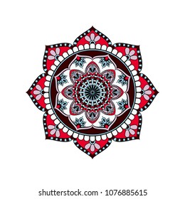 Mandala. Round ornament floral pattern. Decorative element. Oriental motif. 