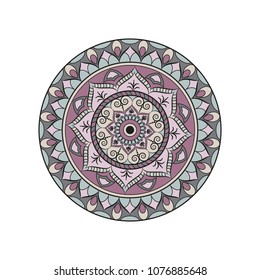 Mandala. Round ornament floral pattern. Decorative element. Oriental motif. 