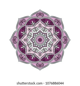 Mandala. Round ornament floral pattern. Decorative element. Oriental motif. 