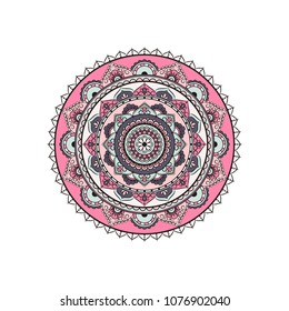 Mandala. Round ornament floral pattern. Decorative element. Oriental motif. 