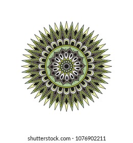 Mandala. Round ornament floral pattern. Decorative element. Oriental motif. 