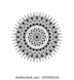 Mandala. Round ornament floral pattern. Decorative element. Oriental motif. 