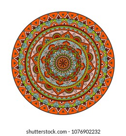 Mandala. Round ornament floral pattern. Decorative element. Oriental motif. 