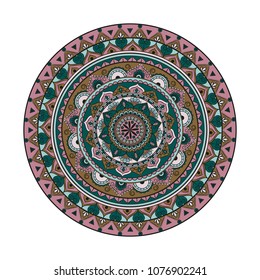 Mandala. Round ornament floral pattern. Decorative element. Oriental motif. 