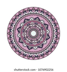 Mandala. Round ornament floral pattern. Decorative element. Oriental motif. 