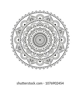 Mandala. Round ornament floral pattern. Decorative element. Oriental motif. 