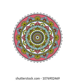 Mandala. Round ornament floral pattern. Decorative element. Oriental motif. 