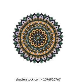 Mandala. Round ornament floral pattern. Decorative element. Oriental motif. 