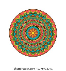 Mandala. Round ornament floral pattern. Decorative element. Oriental motif. 