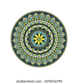 Mandala. Round ornament floral pattern. Decorative element. Oriental motif. 