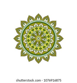 Mandala. Round ornament floral pattern. Decorative element. Oriental motif. 