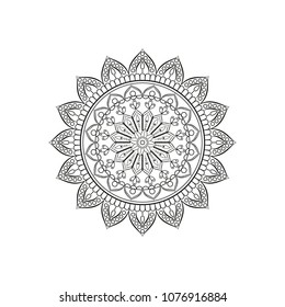 Mandala. Round ornament floral pattern. Decorative element. Oriental motif. 