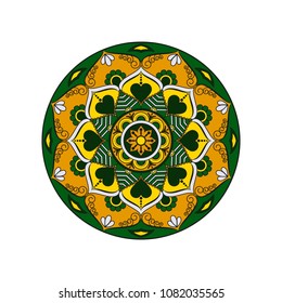 Mandala. Round ornament floral pattern. Decorative element. Oriental motif.