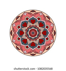 Mandala. Round ornament floral pattern. Decorative element. Oriental motif.