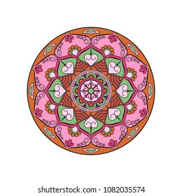 Mandala. Round ornament floral pattern. Decorative element. Oriental motif.