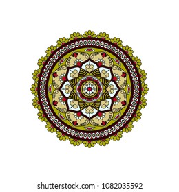 Mandala. Round ornament floral pattern. Decorative element. Oriental motif.