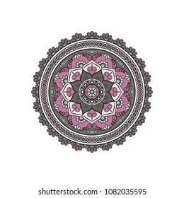 Mandala. Round ornament floral pattern. Decorative element. Oriental motif.