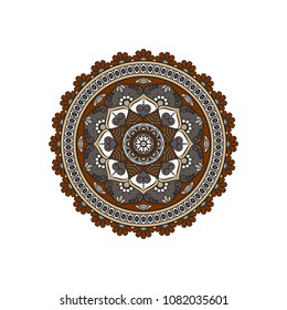 Mandala. Round ornament floral pattern. Decorative element. Oriental motif.