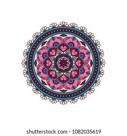 Mandala. Round ornament floral pattern. Decorative element. Oriental motif.