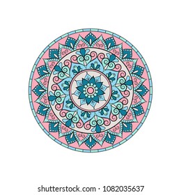 Mandala. Round ornament floral pattern. Decorative element. Oriental motif.