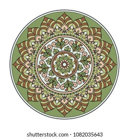 Mandala. Round ornament floral pattern. Decorative element. Oriental motif.