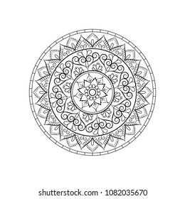 Mandala. Round ornament floral pattern. Decorative element. Oriental motif.