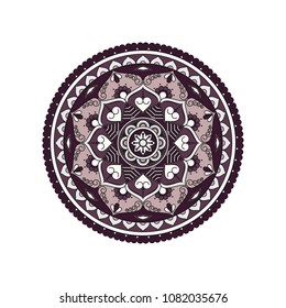 Mandala. Round ornament floral pattern. Decorative element. Oriental motif.