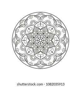 Mandala. Round ornament floral pattern. Decorative element. Oriental motif.